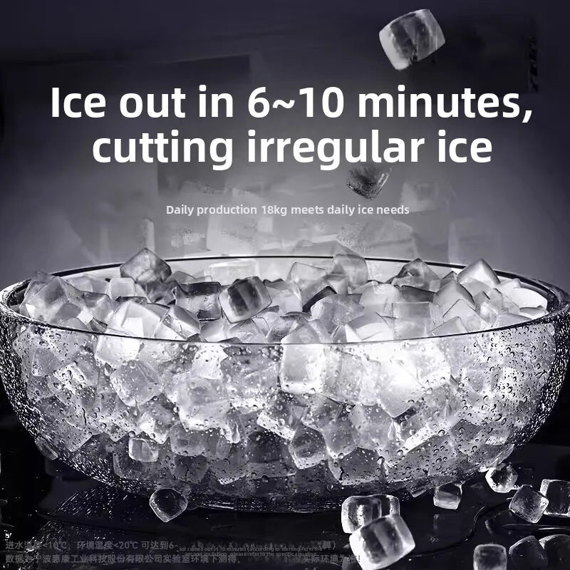 Máquina de Hielo Portátil para Mesada – Hielo en 9 Minutos, Autolimpiante para Cocina y Hogar
