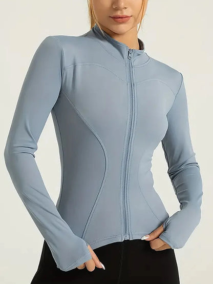 Campera Deportiva Slim para Mujer – Cuello Alto con Cierre, Running y Fitness