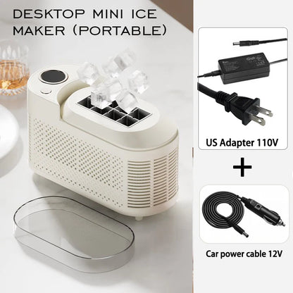 Máquina de Hielo Portátil 220V/110V y 12V – Mini Automática para Hogar, Dormitorio, Oficina y Auto