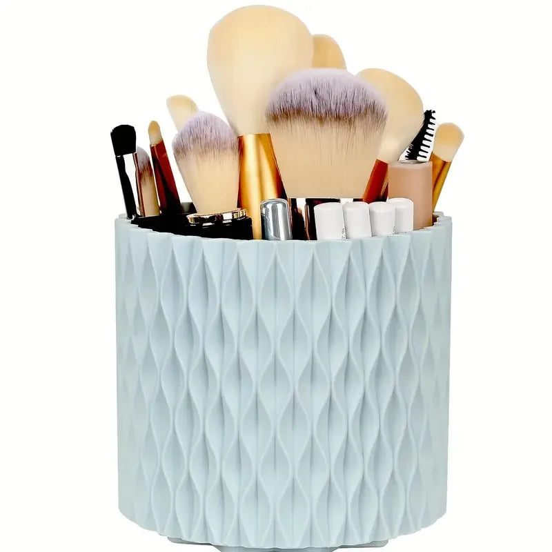 Porta Pinceles de Maquillaje Giratorio 360° con 5 Ranuras – Organizador Multifuncional para Tocador y Baño