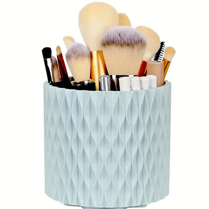 Porta Pinceles de Maquillaje Giratorio 360° con 5 Ranuras – Organizador Multifuncional para Tocador y Baño