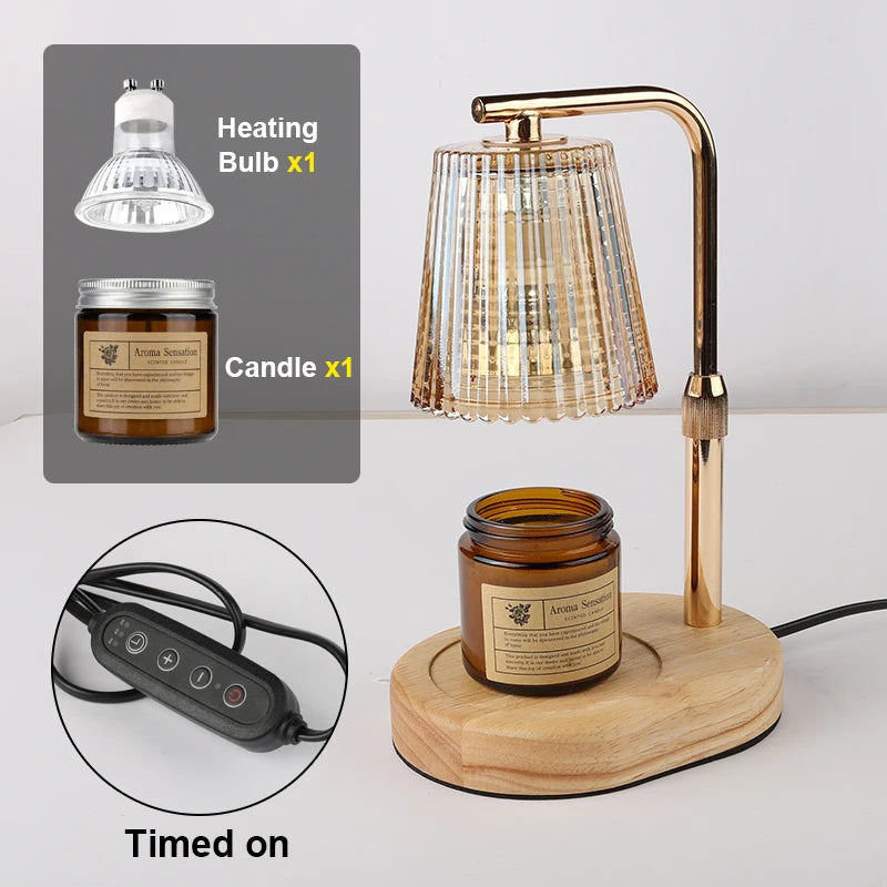 Calentador de Velas 50W con Timer y Regulador – Vidrio para Decoración de Dormitorio