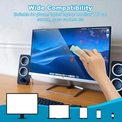 Limpiador de Pantalla 2 en 1 con Spray Portátil y Paño de Microfibra para Móvil, Tablet y Vidrio