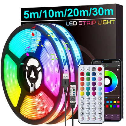 Tira LED RGB con Sincronización Musical y Control por APP – Decoración Hogar y TV