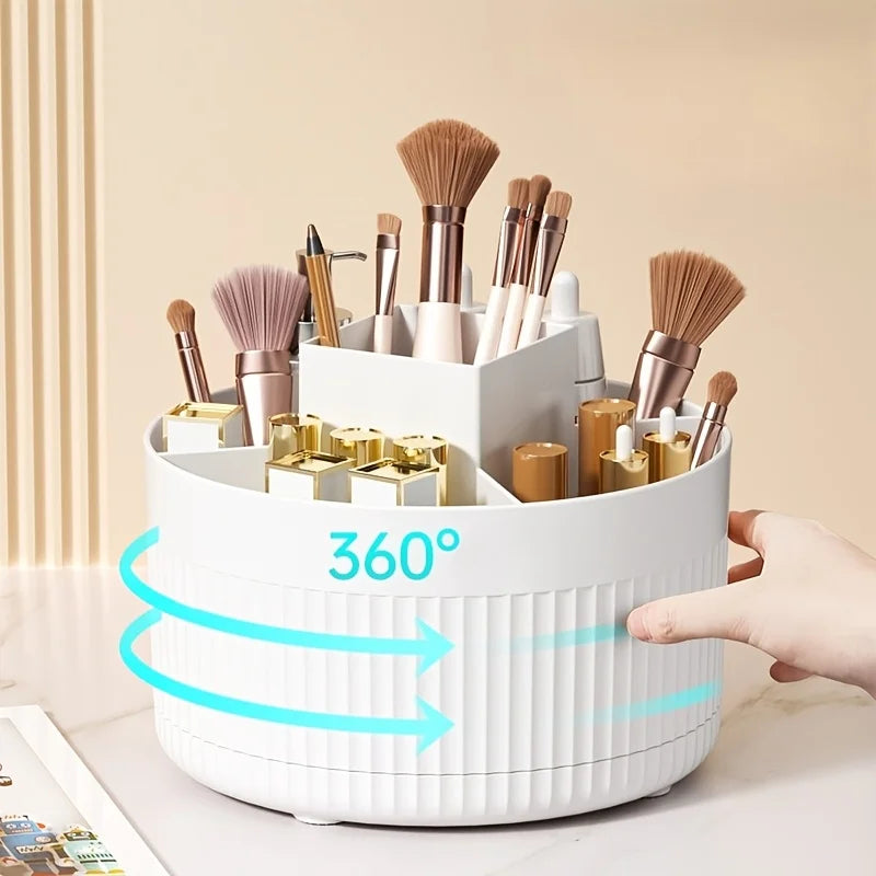 Organizador de Cosméticos Giratorio de Escritorio – Porta Pinceles Multifuncional para Baño y Tocador
