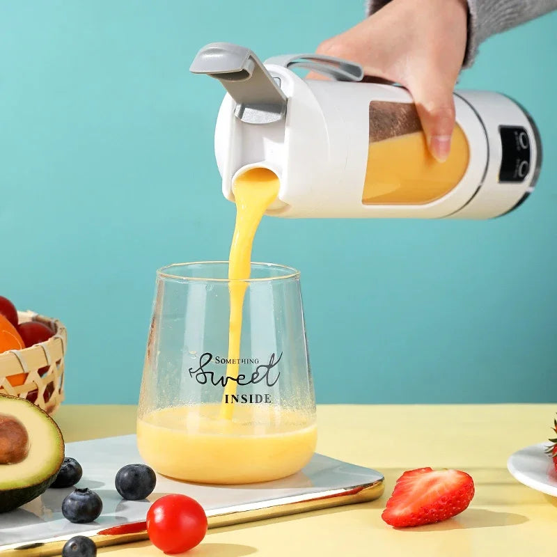 Licuadora Portátil con 10 Cuchillas 450ml – USB Recargable, 3 Velocidades para Smoothies y Hielo
