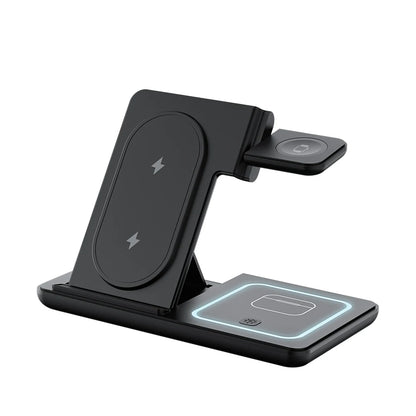 Cargador Inalámbrico 3 en 1 Plegable LED – Samsung Galaxy S25, Galaxy Watch y Buds Pro
