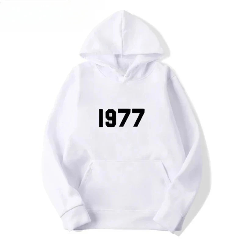 Buzo con Capucha Edición 1977 – Hip-Hop Streetwear Casual Primavera Otoño