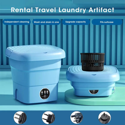 Lavarropas Portátil Plegable Mini con Centrifugado – Para Ropa Interior, Medias y Ropa Delicada