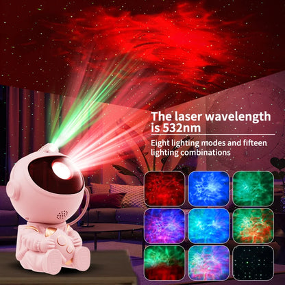 Proyector LED Galaxia Astronauta – Luz Nocturna Cielo Estrellado para Niños y Decoración