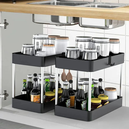 Organizador Bajo la Pileta 2 Niveles con Cajón Múltiple – Cocina y Baño (1 o 2 unidades)
