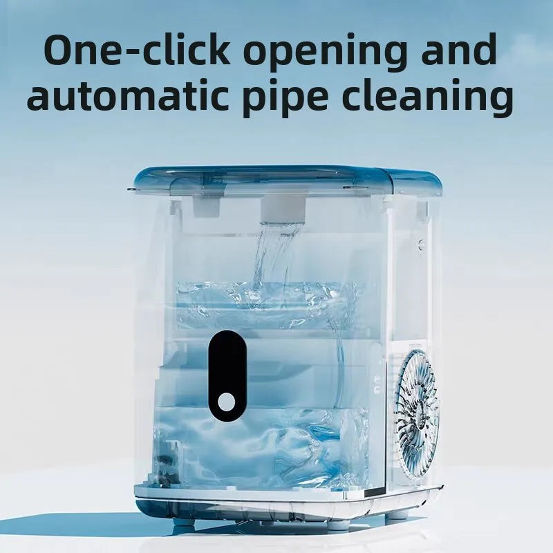 Máquina de Hielo Portátil para Mesada – Hielo en 9 Minutos, Autolimpiante para Cocina y Hogar