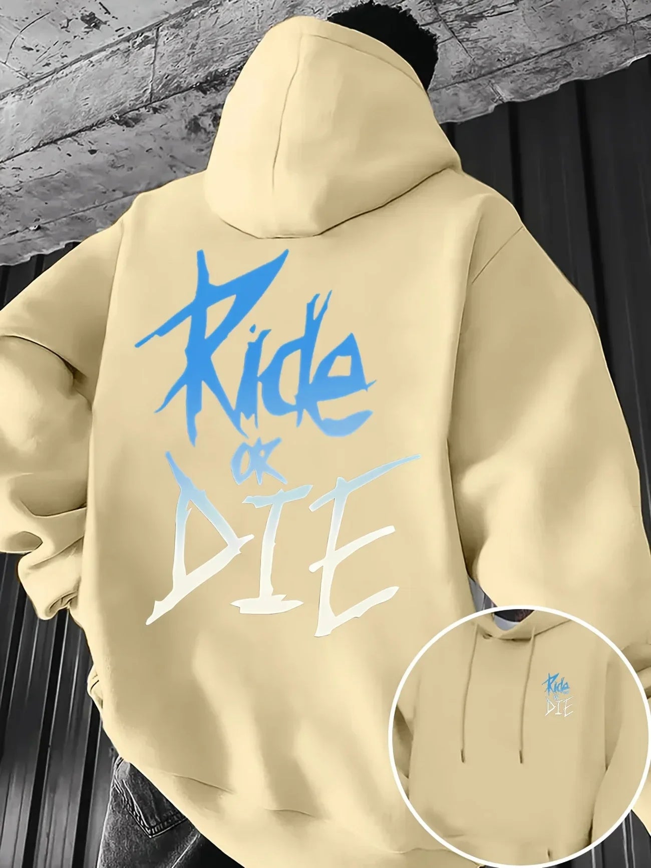 Hoodie “Ride or Die” con Estampado Graffiti – Streetwear Casual Unisex