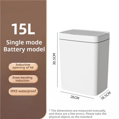 Cesto de Basura Inteligente 15L con Sensor Automático y Bolsa Automática – Estrecho para Baño