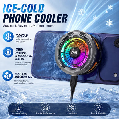 MEMO CX26 Enfriador Magnético 30W con RGB, Control de Temperatura IA y Ventilador 7500 RPM