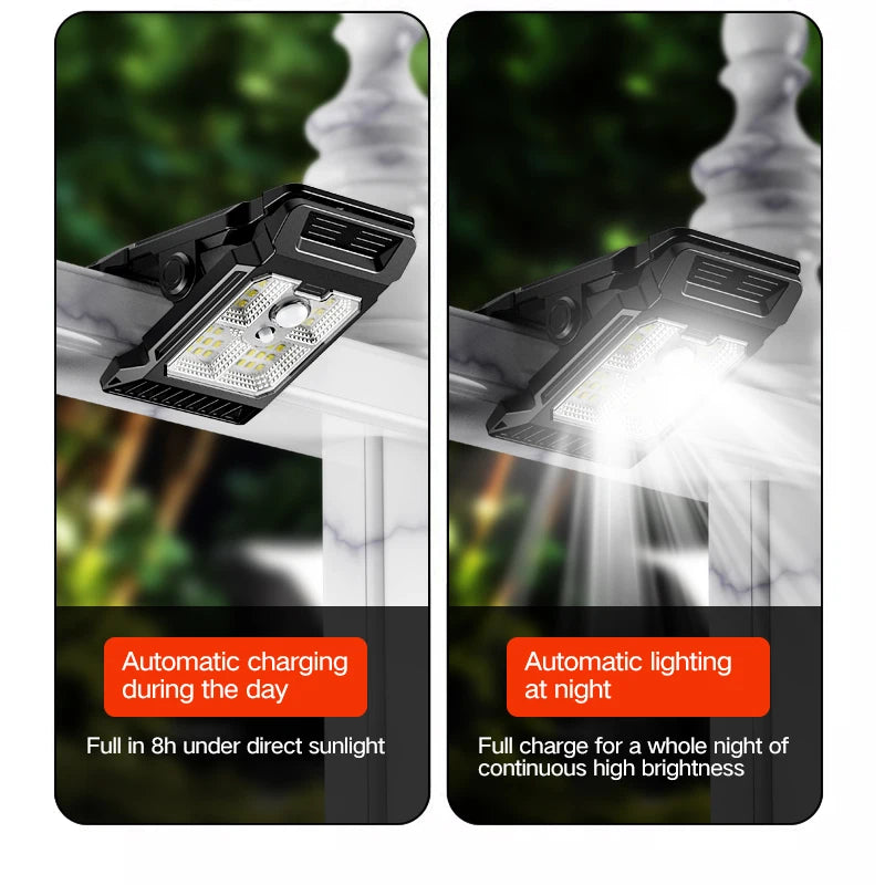 Lámpara Solar para Patio con Sensor de Movimiento – Luz Exterior Multifuncional para Jardín y Césped