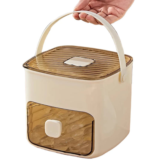 Máquina de Hielo Portátil con Cajón de Almacenamiento y Asa – Compacta para Hogar, Oficina y Exterior