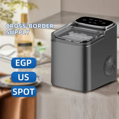 Máquina de Hielo Totalmente Automática con Pantalla Táctil – 500g de Almacenamiento, Portátil para Hogar y Camping
