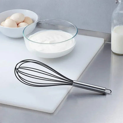 Batidor Manual de Acero Inoxidable 10" – Ideal para Huevos, Cremas, Salsas y Repostería