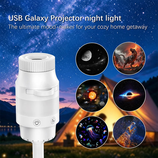 Proyector Cielo Estrellado USB HD – Enfoque Ajustable para Auto y Dormitorio