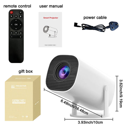 Mini Proyector con WiFi y Bluetooth – Soporte 4K, Android, Portátil para Cine en Casa, Oficina y Gaming