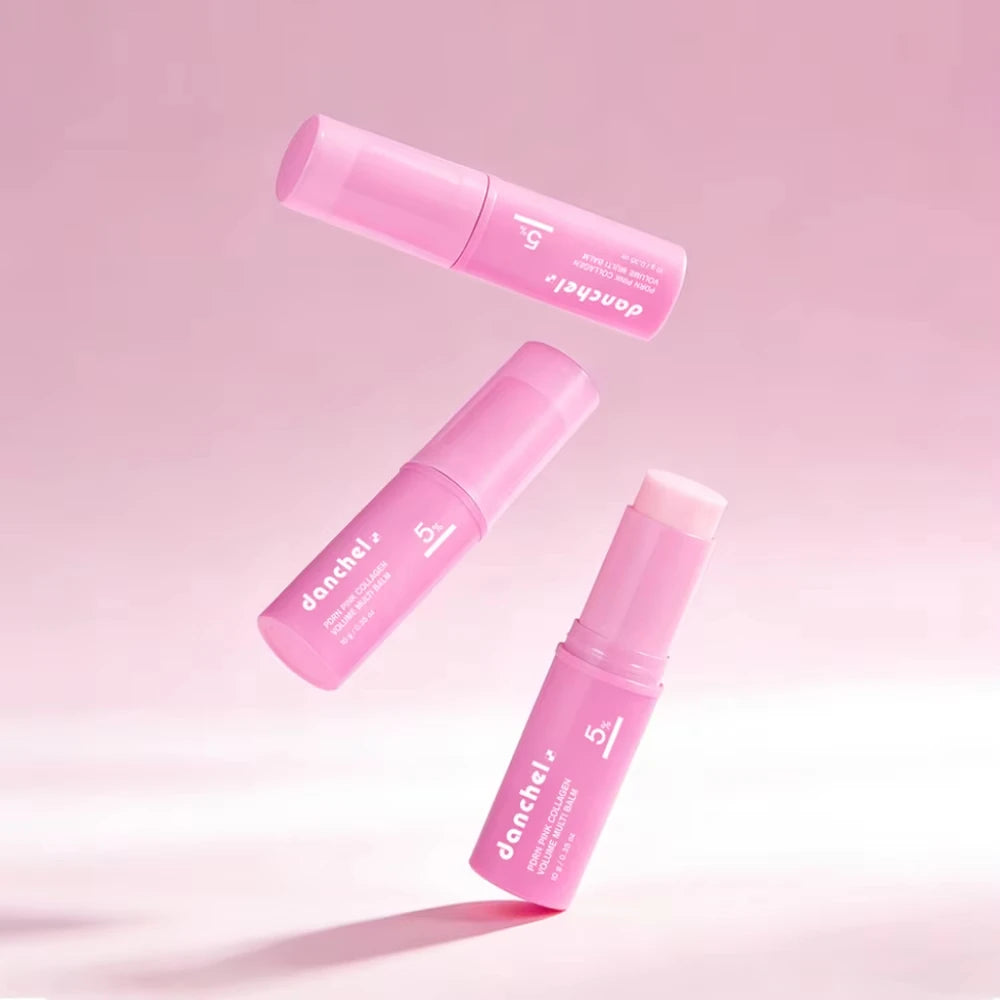Pink Collagen Multi Volume Balm Stick - Anti-Aging Firming Wrinkle-Reducing Eye Neck Forehead Smile Line Treatment