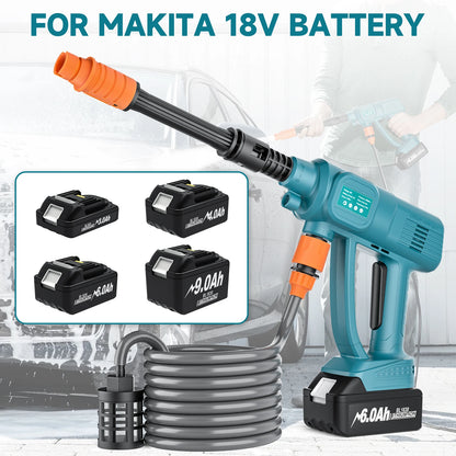 Hidrolavadora Inalámbrica de Alta Presión Bonacell para Lavado de Autos, Compatible con Baterías Makita 18V, con Manguera de Agua Ajustable