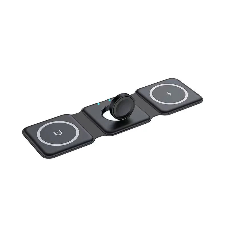 Cargador Inalámbrico Magnético Plegable 15W USB-C – Para Teléfonos, Relojes y Auriculares