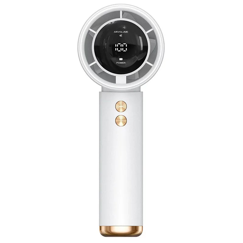 Ventilador Turbo Portátil Recargable USB | Mini Ventilador de Alta Velocidad con Pantalla LED