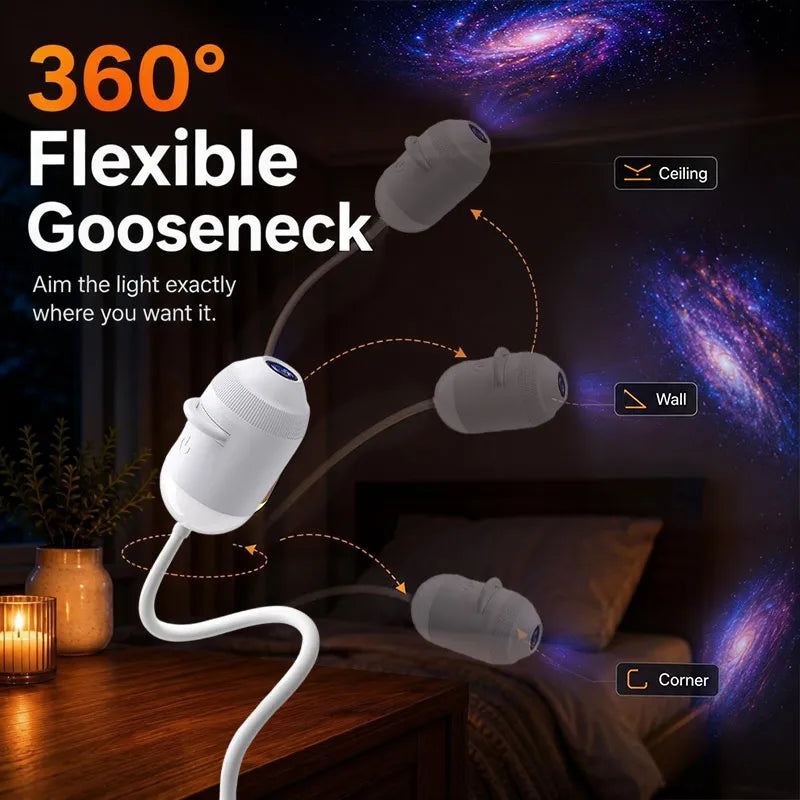 Proyector USB Cielo Estrellado 360° – Lámpara Galaxy Ambiente para Auto y Dormitorio