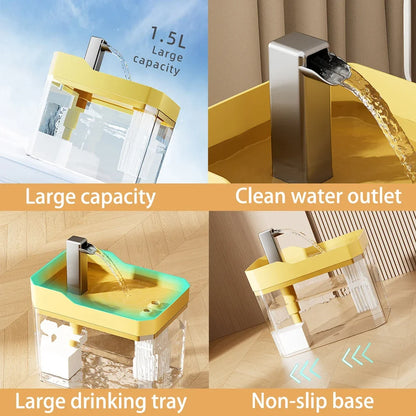 Fuente de Agua Transparente para Gatos con Filtro USB y Bomba – Dispensador Automático Antisequía