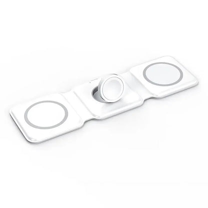 Cargador Inalámbrico Magnético Plegable 15W USB-C – Para Teléfonos, Relojes y Auriculares