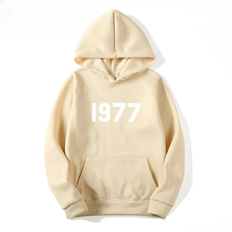 Buzo con Capucha Edición 1977 – Hip-Hop Streetwear Casual Primavera Otoño