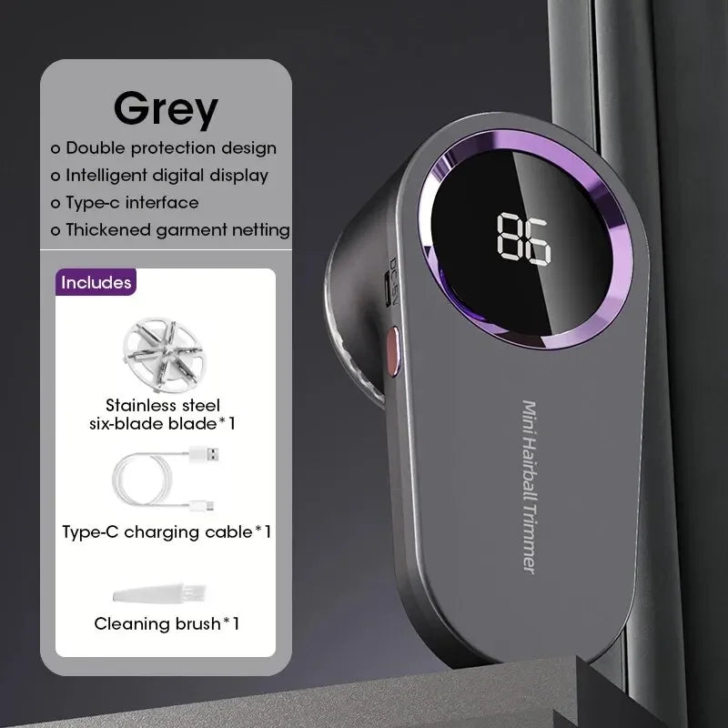Quitapelusas Eléctrico Recargable USB con Pantalla LED | Removedor de Pelusas para Ropa y Telas