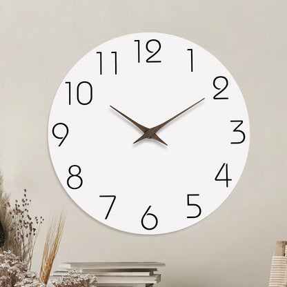 Reloj de Pared Moderno de Madera – Movimiento Silencioso de Cuarzo para Hogar