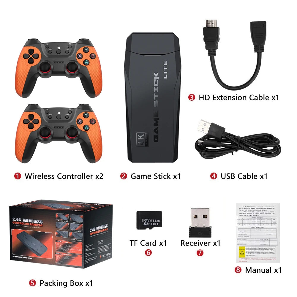 Consola Retro M9 – 4K, 30000 Juegos, 64GB, Doble Control Inalámbrico 2.4G, Compatible con PS1/GBA