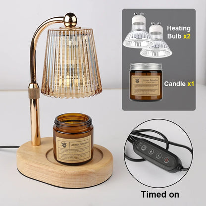 Calentador de Velas 50W con Timer y Regulador – Vidrio para Decoración de Dormitorio