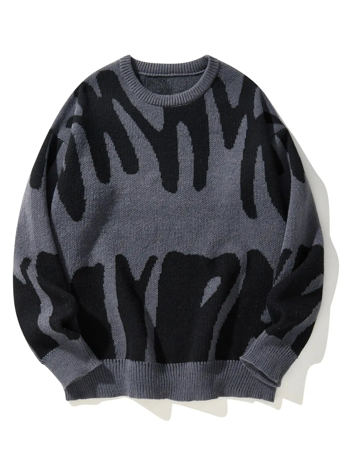 Suéter de Hombre Tejido Jacquard – Cuello Redondo, Diseño Moderno y Abrigo para Otoño e Invierno