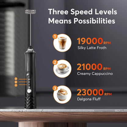 Varilla Espumadora de Leche Recargable para Café con Leche – Mezclador Eléctrico Portátil