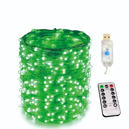 Luces LED de Cobre 100/200 LEDs con Control Remoto – 8 Modos, USB, Decoración Navideña