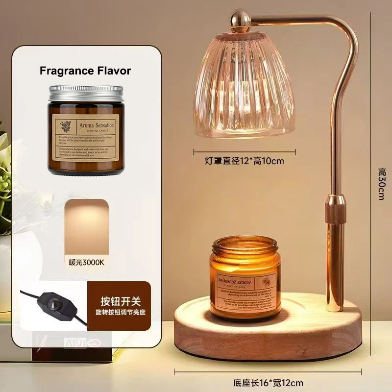 Lámpara Calentadora de Velas Aromaterapia 220V 50W – Luz Regulable para Café y Hogar