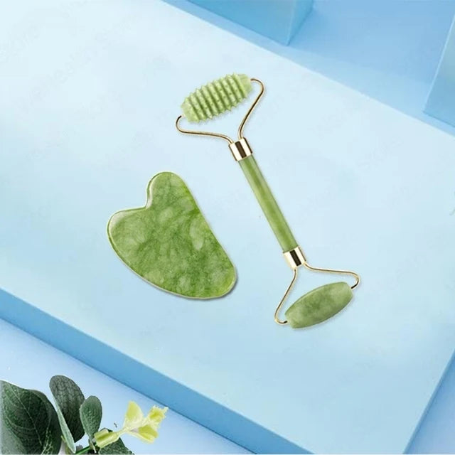Gua Sha Facial de Jade – Masajeador Lifting, Drenaje Linfático y Cuidado de la Piel