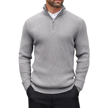Pullover Quarter Zip para Hombre – Cuello Mock, Manga Larga, Abrigo Casual de Invierno