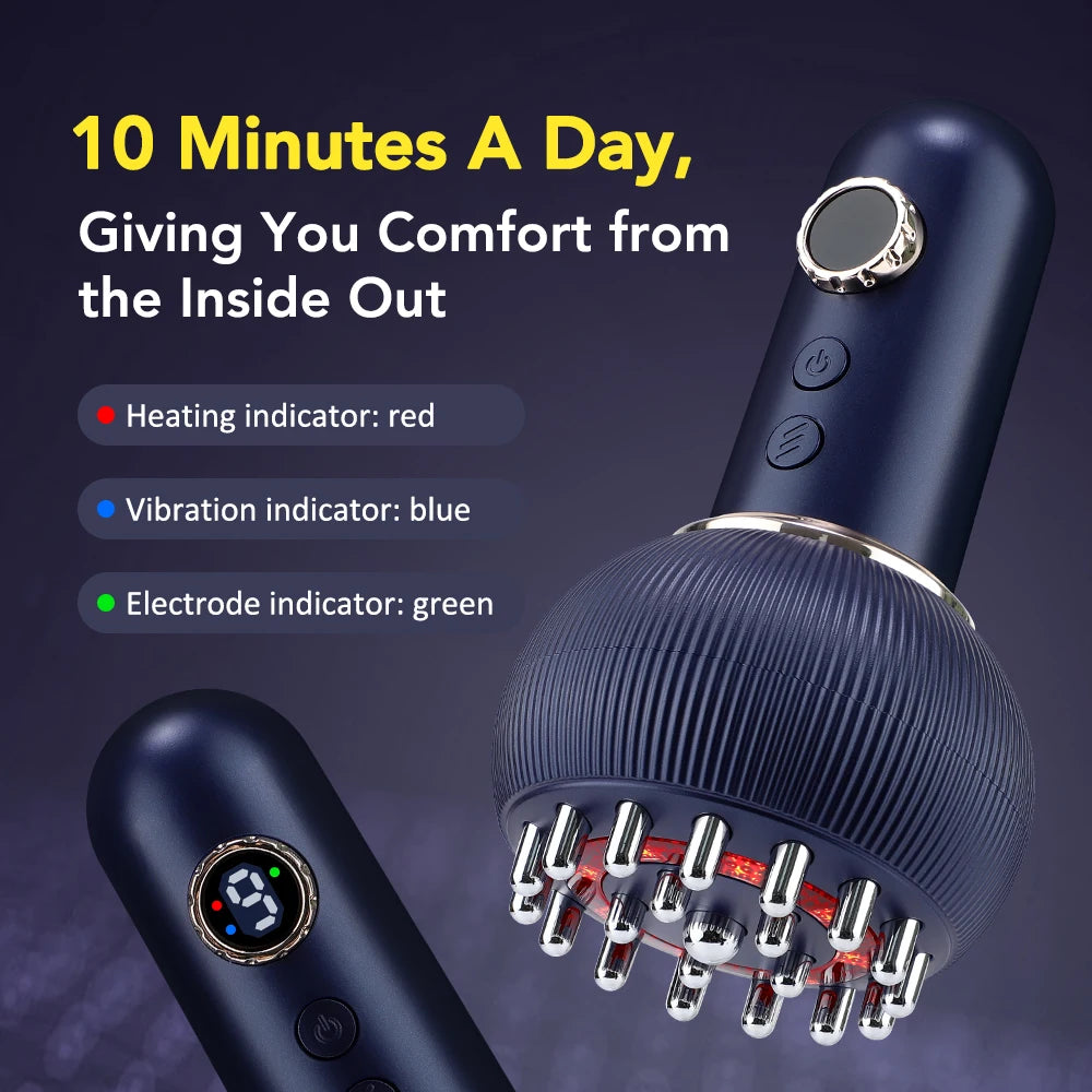 Masajeador Gua Sha Inalámbrico con Calor y Vibración – Relajación Muscular, Masaje Corporal y Cuidado de la Piel