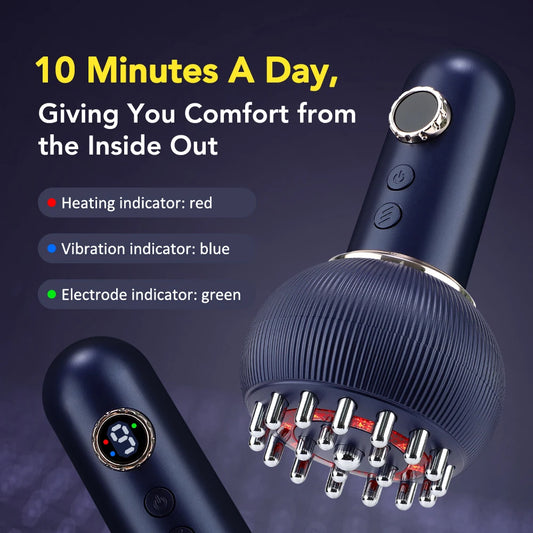 Masajeador Gua Sha Inalámbrico con Calor y Vibración – Relajación Muscular, Masaje Corporal y Cuidado de la Piel