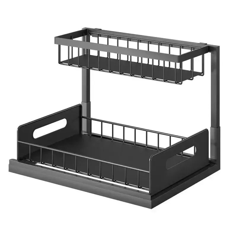Organizador Metálico Bajo la Pileta con Cajón Deslizante – Estante de Almacenamiento para Cocina