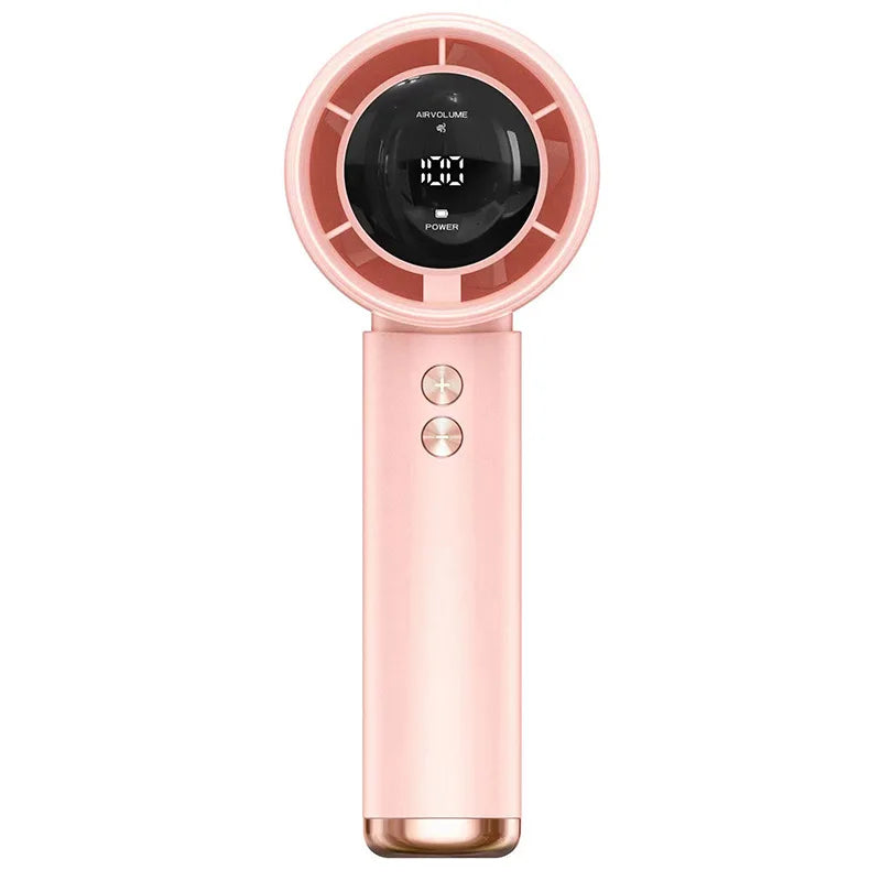 Ventilador Turbo Portátil Recargable USB | Mini Ventilador de Alta Velocidad con Pantalla LED
