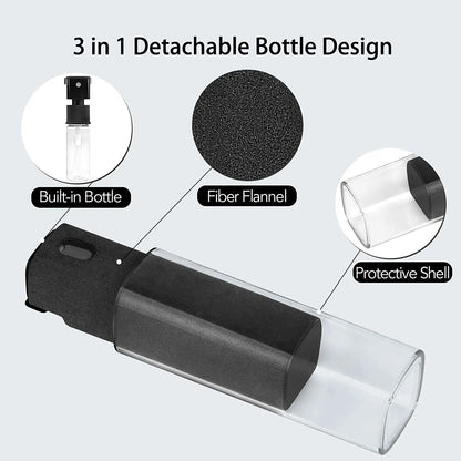 Kit Limpiador de Pantalla 2 en 1 con Spray Portátil y Paño de Microfibra para Apple Watch, iPhone, PC y Laptops