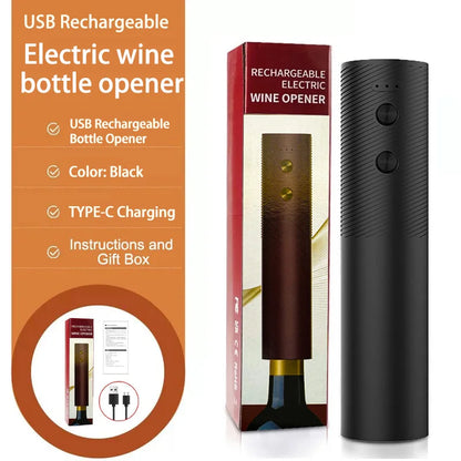Descorchador Eléctrico de Vino – Recargable USB, Un Solo Toque