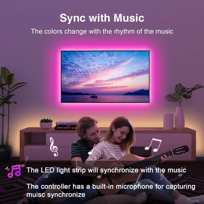Tira LED RGB con Sincronización Musical y Control por APP – Decoración Hogar y TV